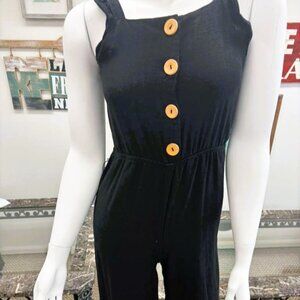 Black Button-Front Jumpsuit